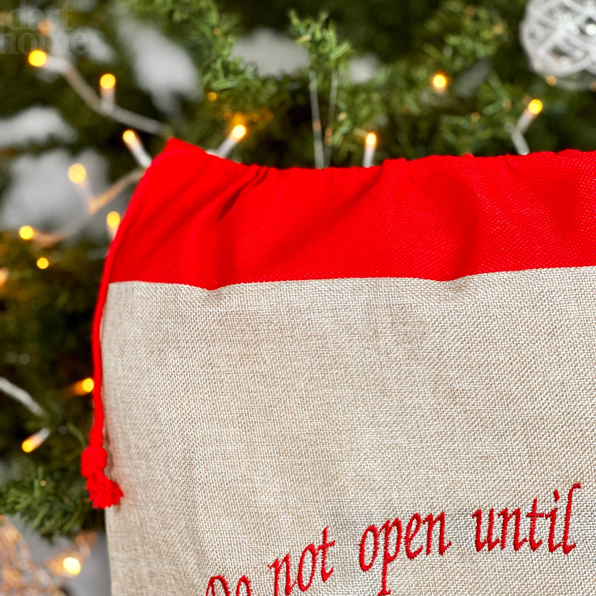 Jute Do Not Open Reindeer Santa Sack
