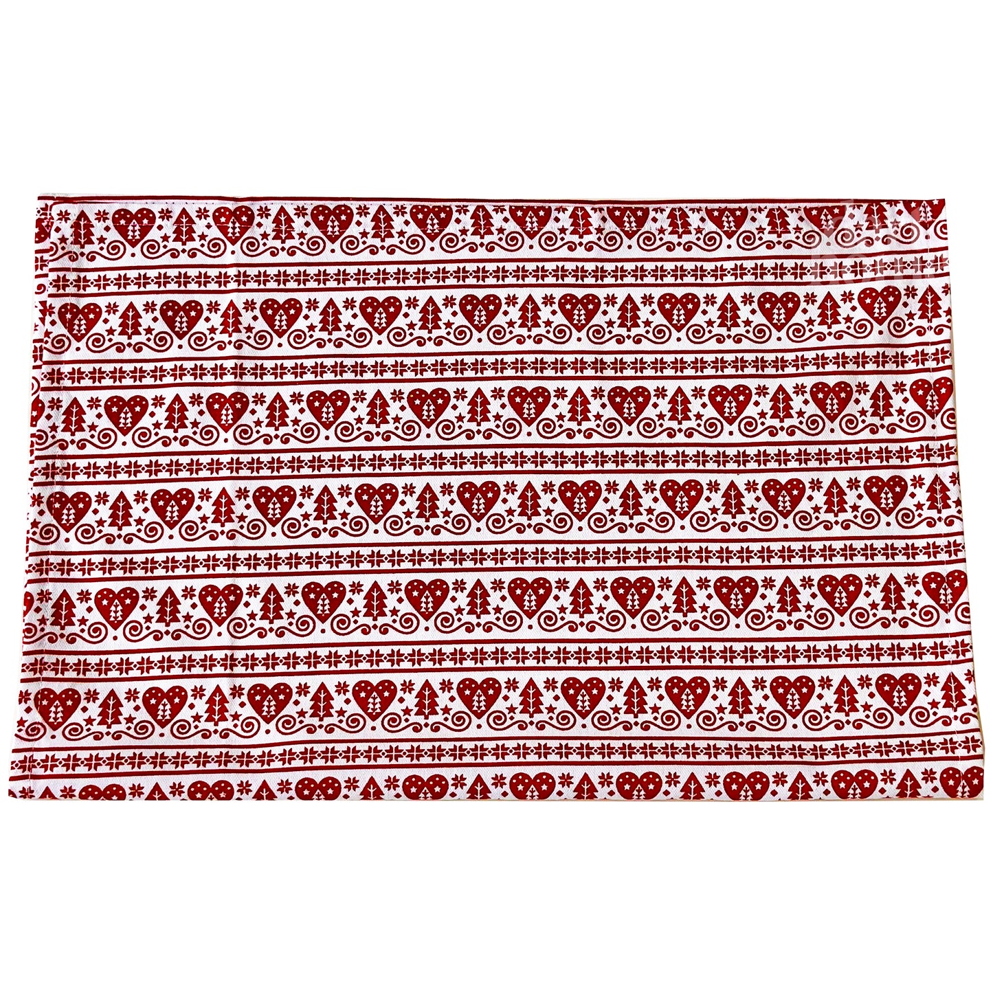 Pack Of 2 Red Nordic Christmas Tea Towels