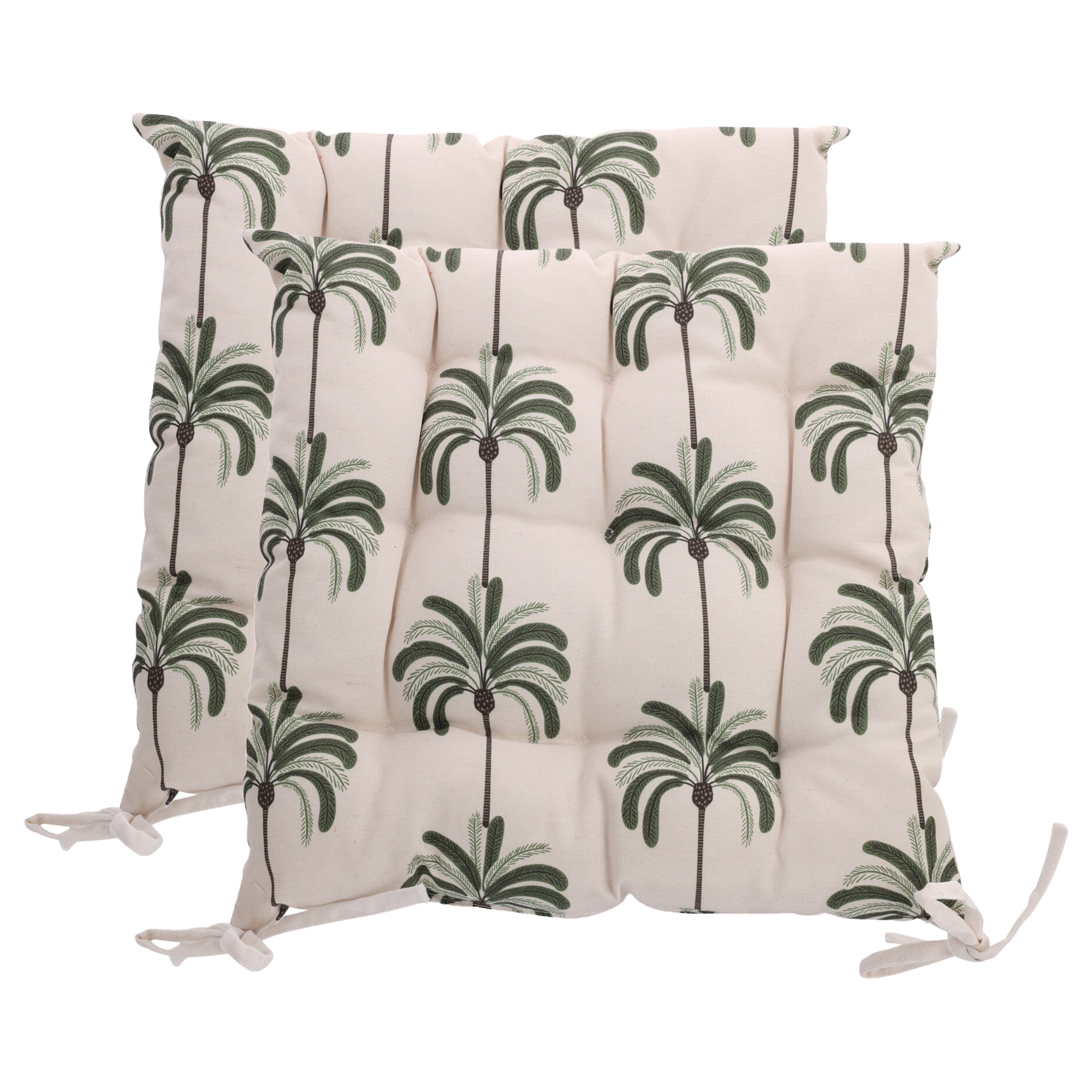 Darthome Set Of Large Palm Trees Outdoor Seat Pads, Cotton