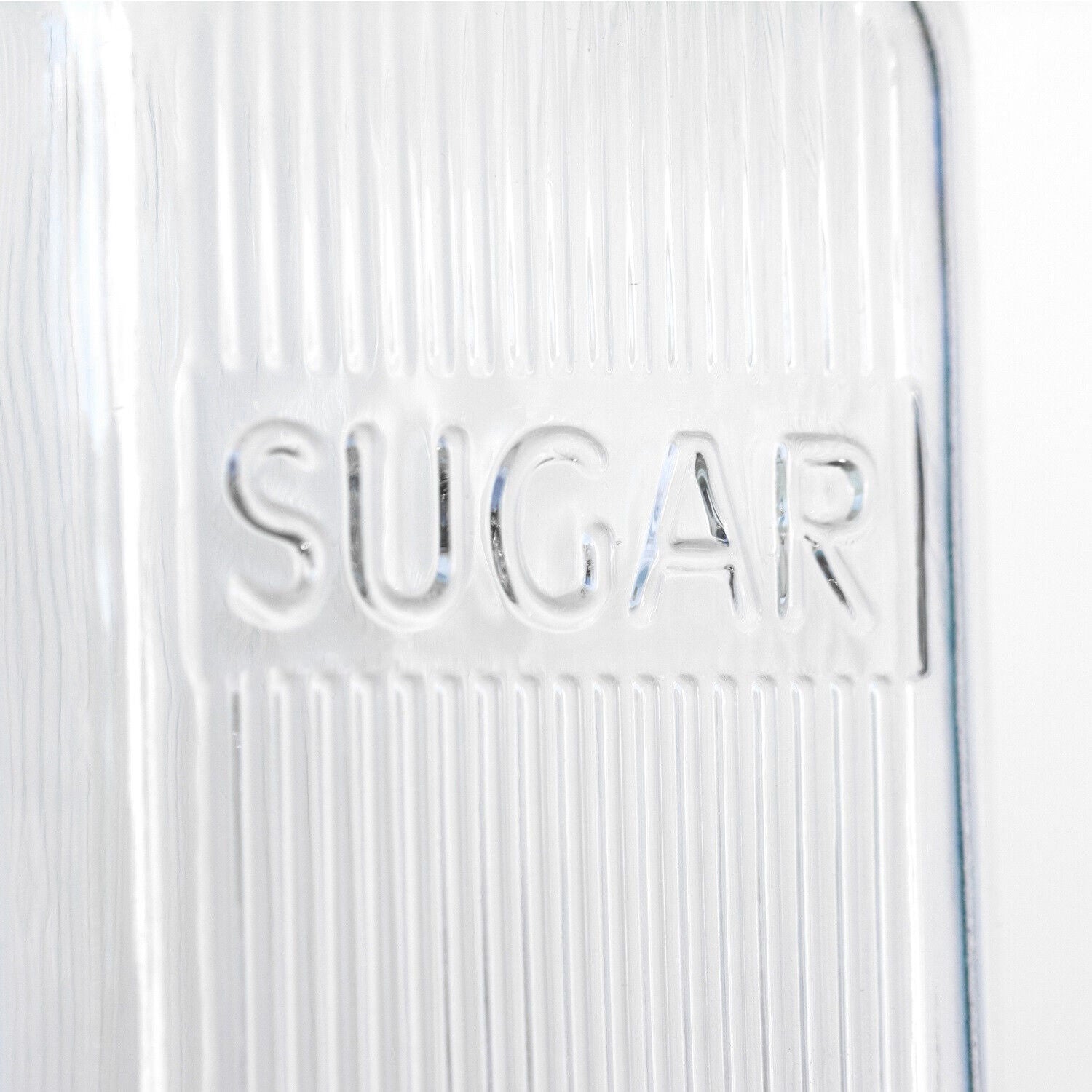 Ribbed Glass Tea Coffee Sugar Jars