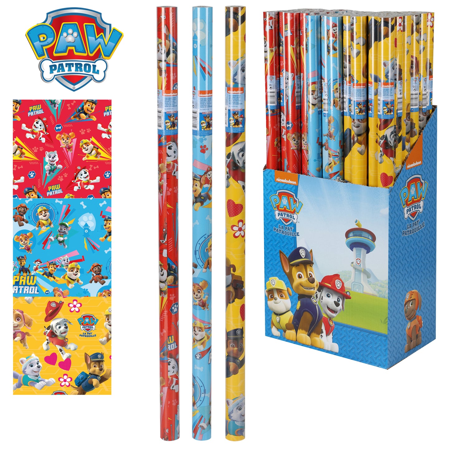 3x Assorted Paw Patrol Gift Wrapping Paper