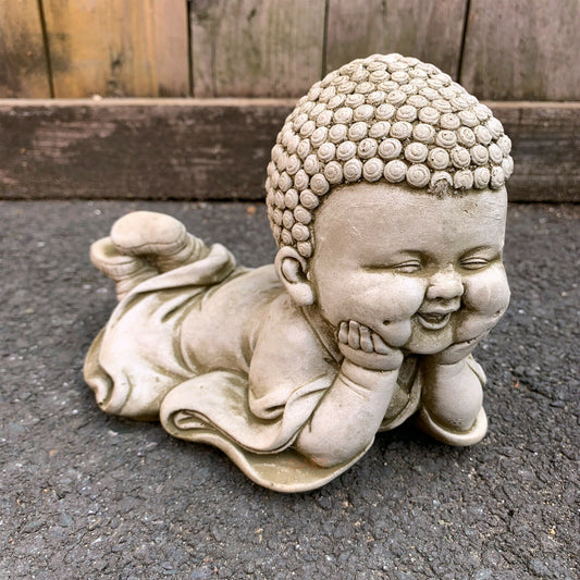 Stone Lying Baby Buddha Garden Statue