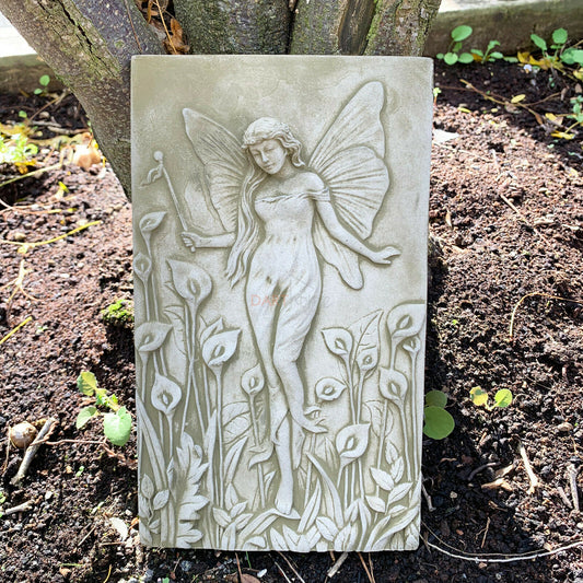 Stone Lily Lady Fairy Wall Plaque 26cm