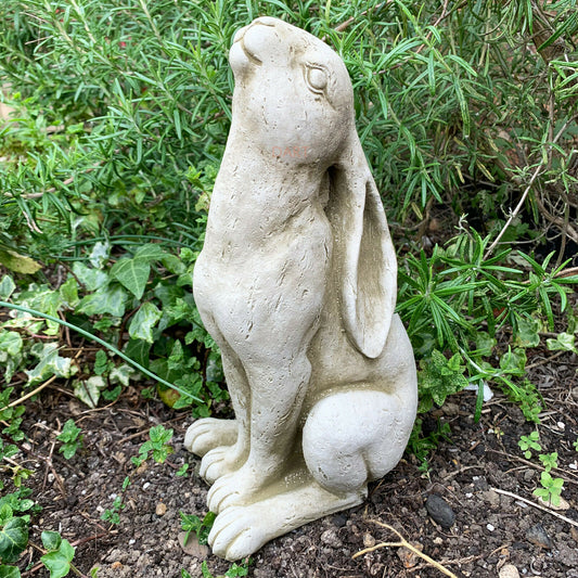 Stone Moongazing Hare Garden Sculpture