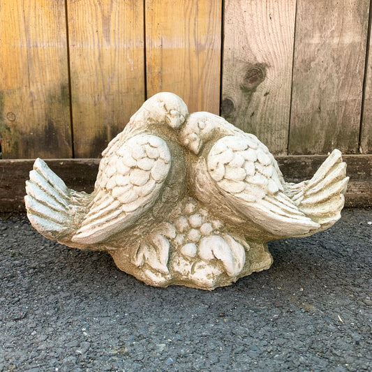 Reconstituted Stone Turtle Love Doves Garden Sculpture 25cm