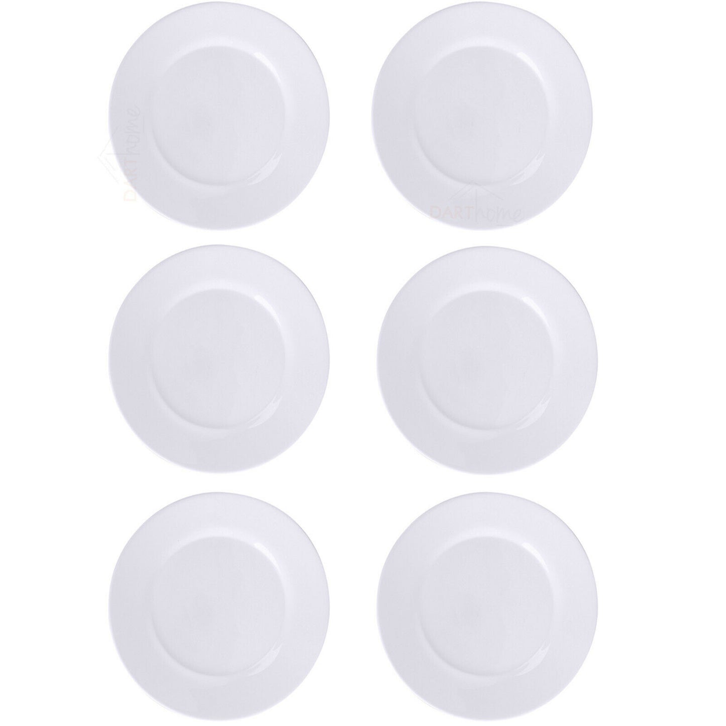 6pc White Kitchen Tableware Ceramic Round Dessert Plates 20cm