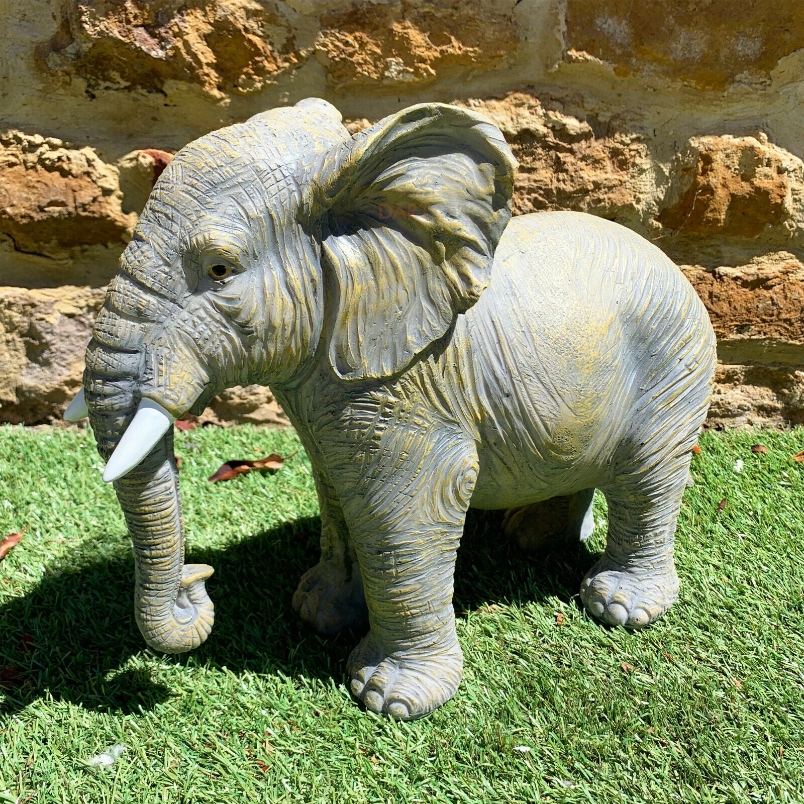 Light Grey African Elephant Garden Sculpture Large
