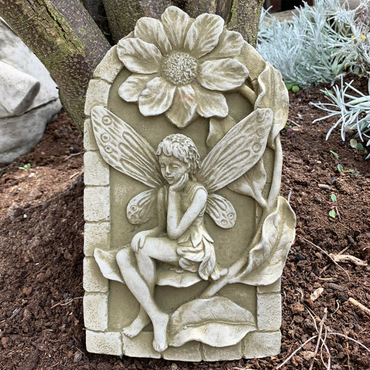 Stone Fairy Resting Wall Plaque