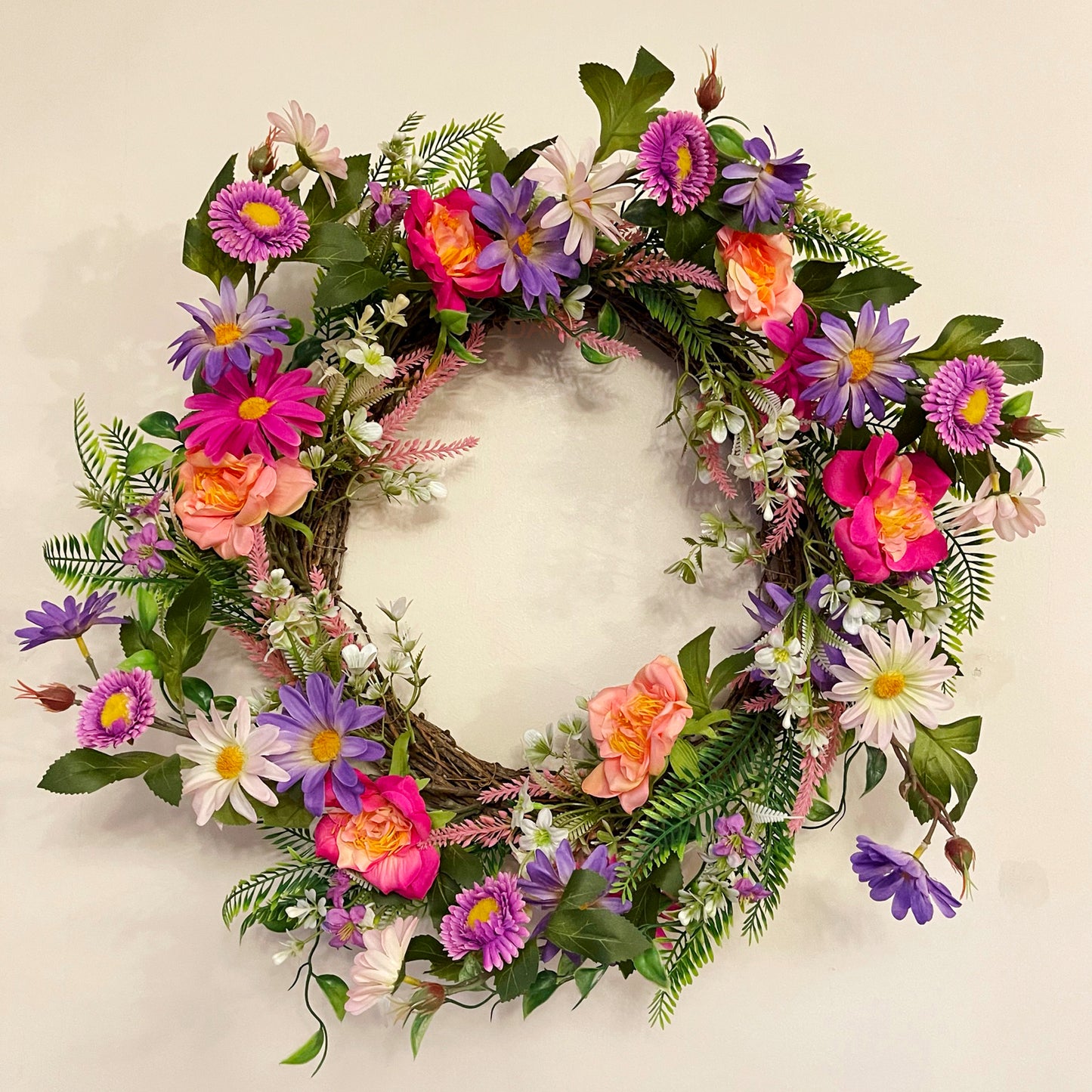 Mixed Floral Summer Door Wreath 50cm
