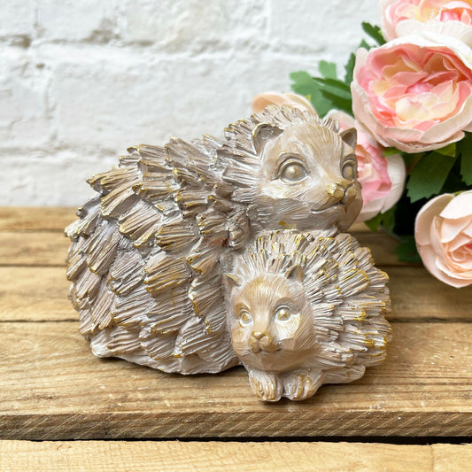 Driftwood Hedgehog & Baby Ornament