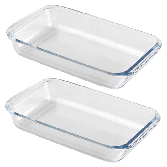 Clear Rectangular Baking Dish 1.6L - Set Of 2