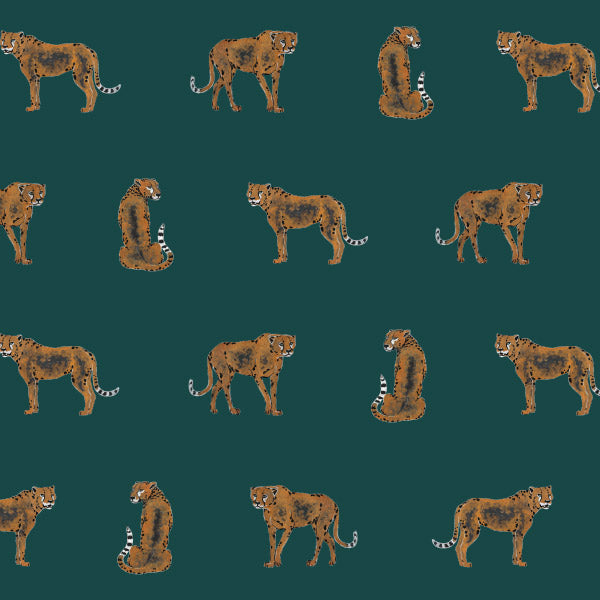 Saphire Leopards Luxury Wallpaper 10m Roll