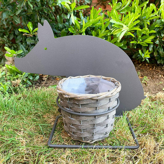 Silhouette Pig Lined Planter