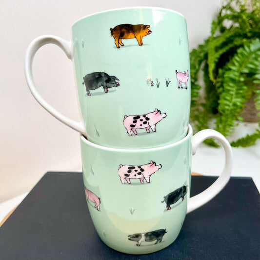 Ceramic Pig Mug Set Of 2