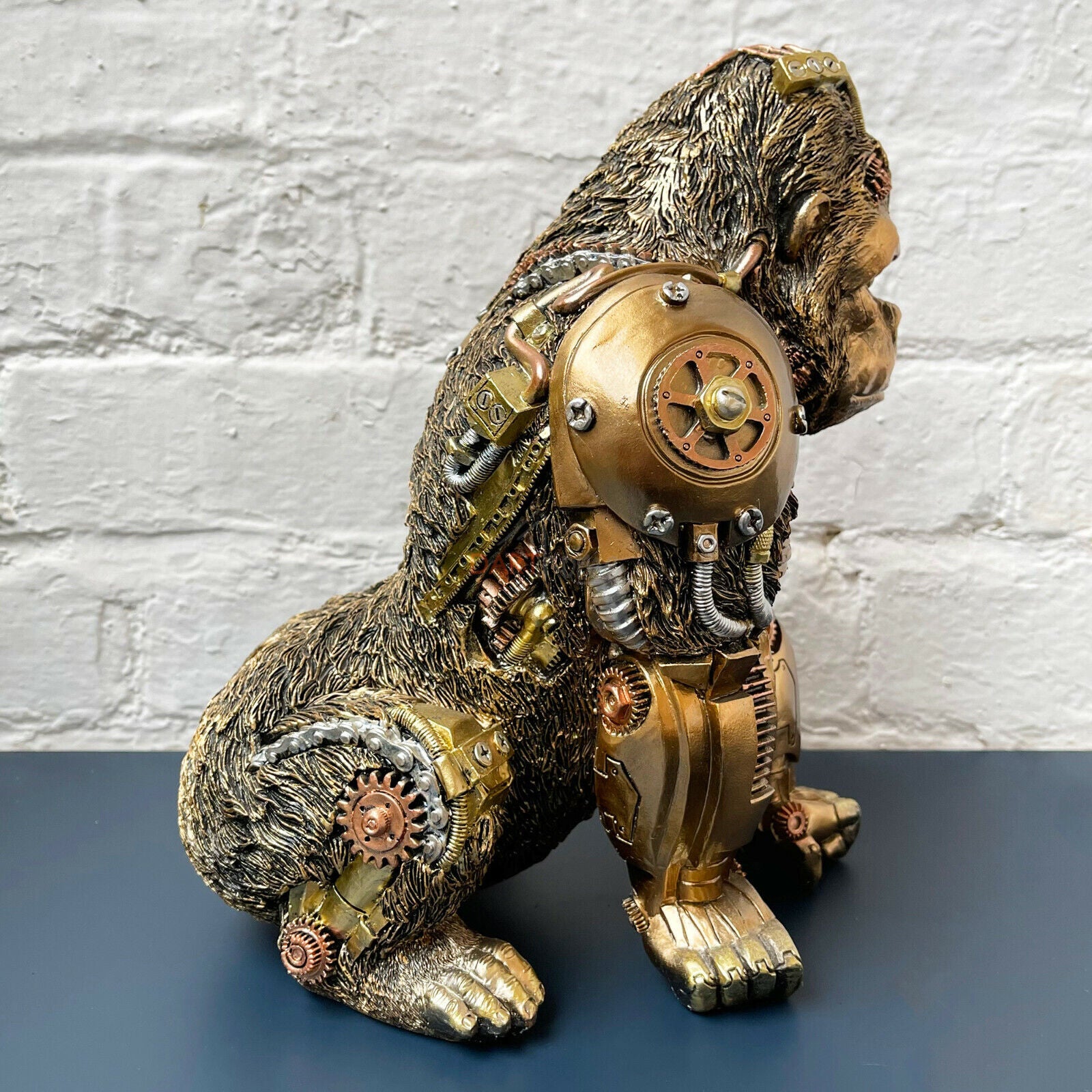 Goldenes Steampunk-Gorilla-Ornament