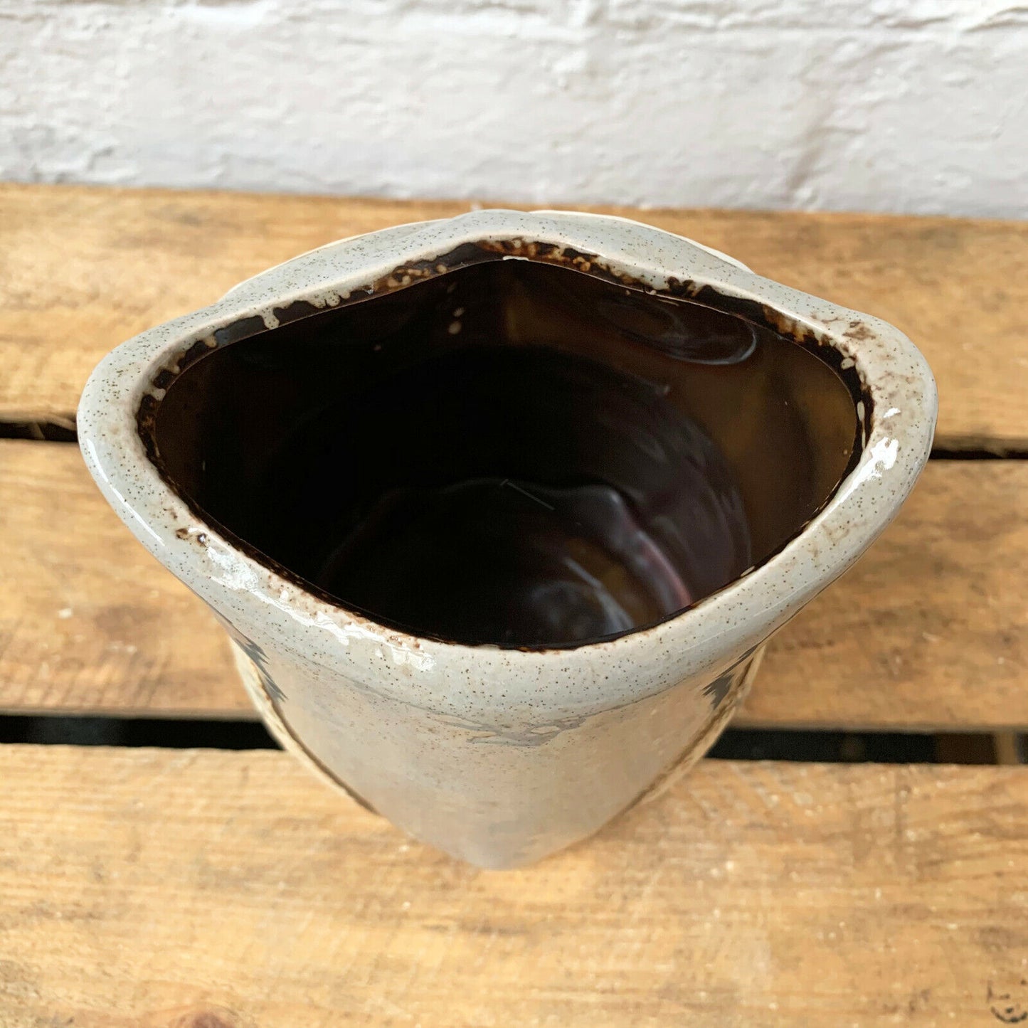 Speckled Ceramic Owl Planter