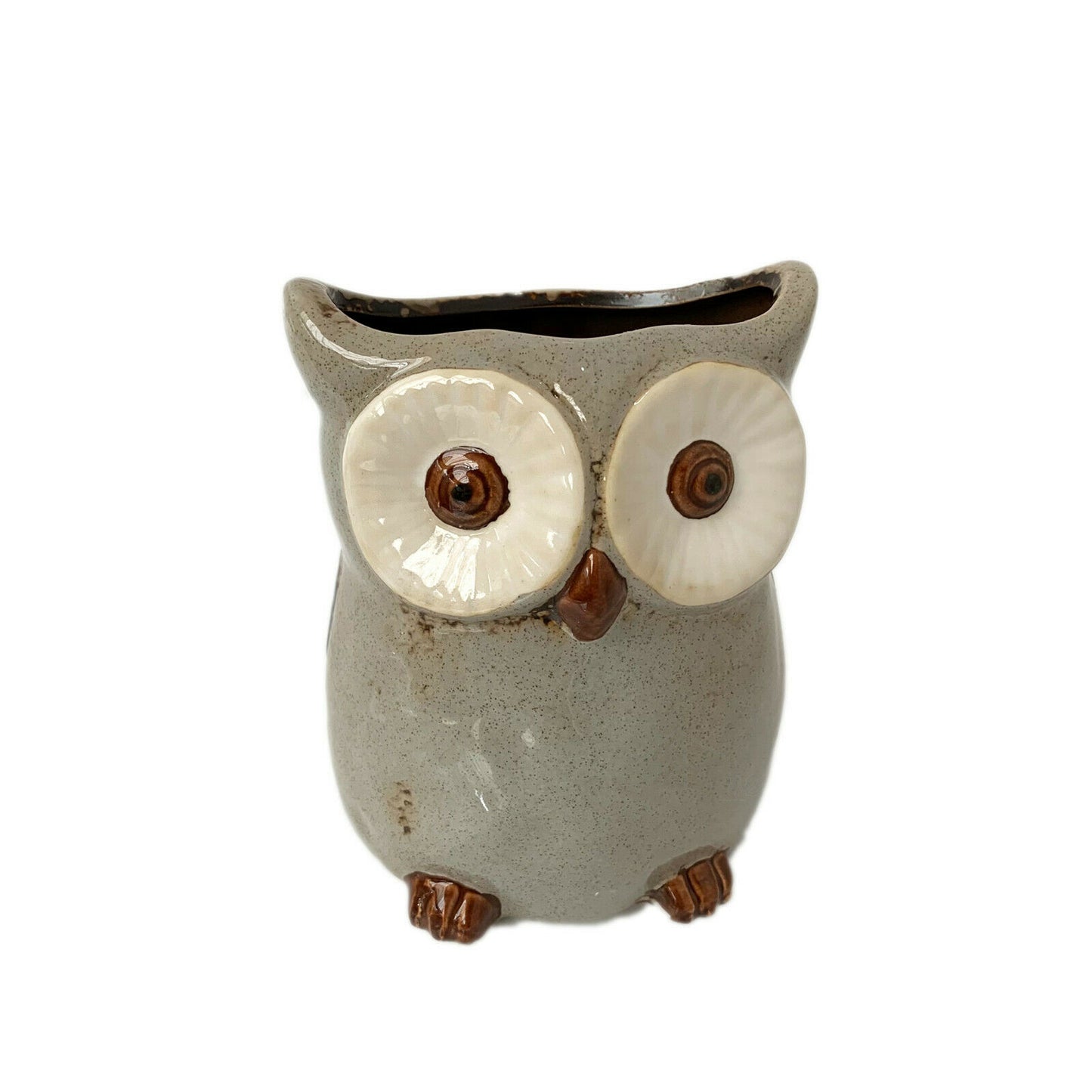 Speckled Ceramic Owl Planter