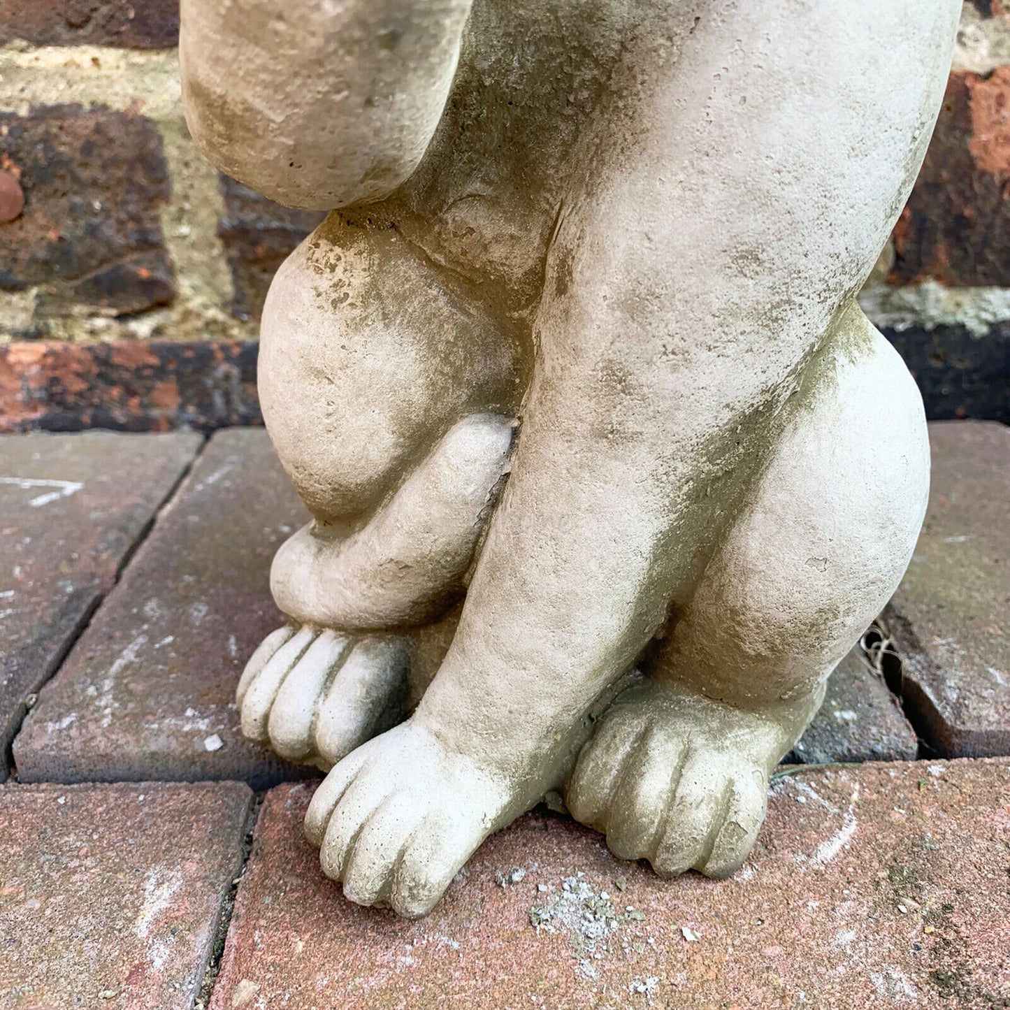 Stone Paw Licking Cat Garden Sculpture