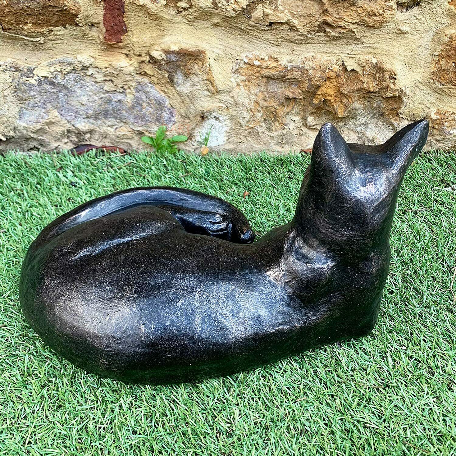 Bronze Cat Garden Ornament Large