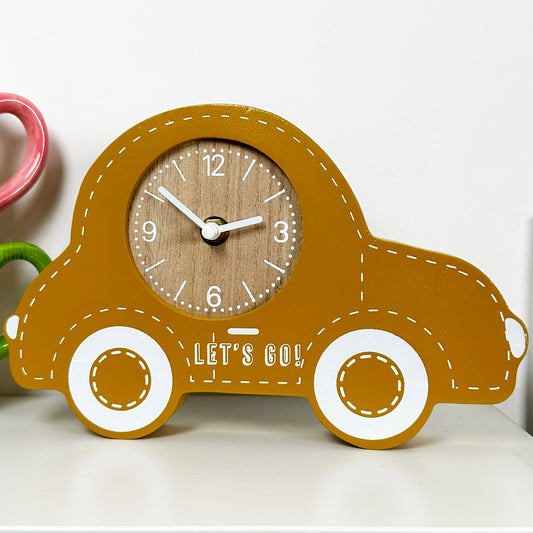 Yellow Car Childrens Clock