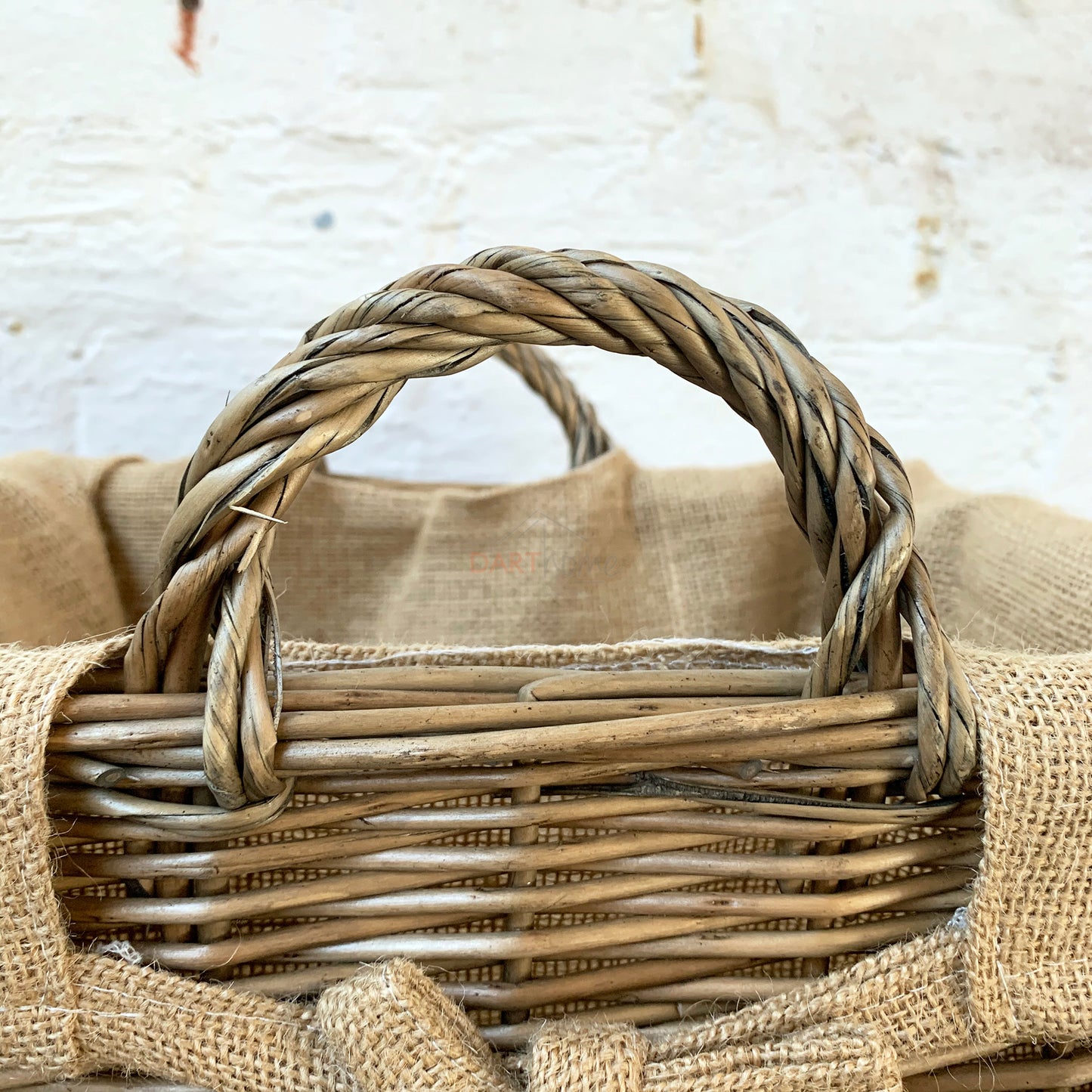 Rectangular Wicker Lined Log Basket 46cm
