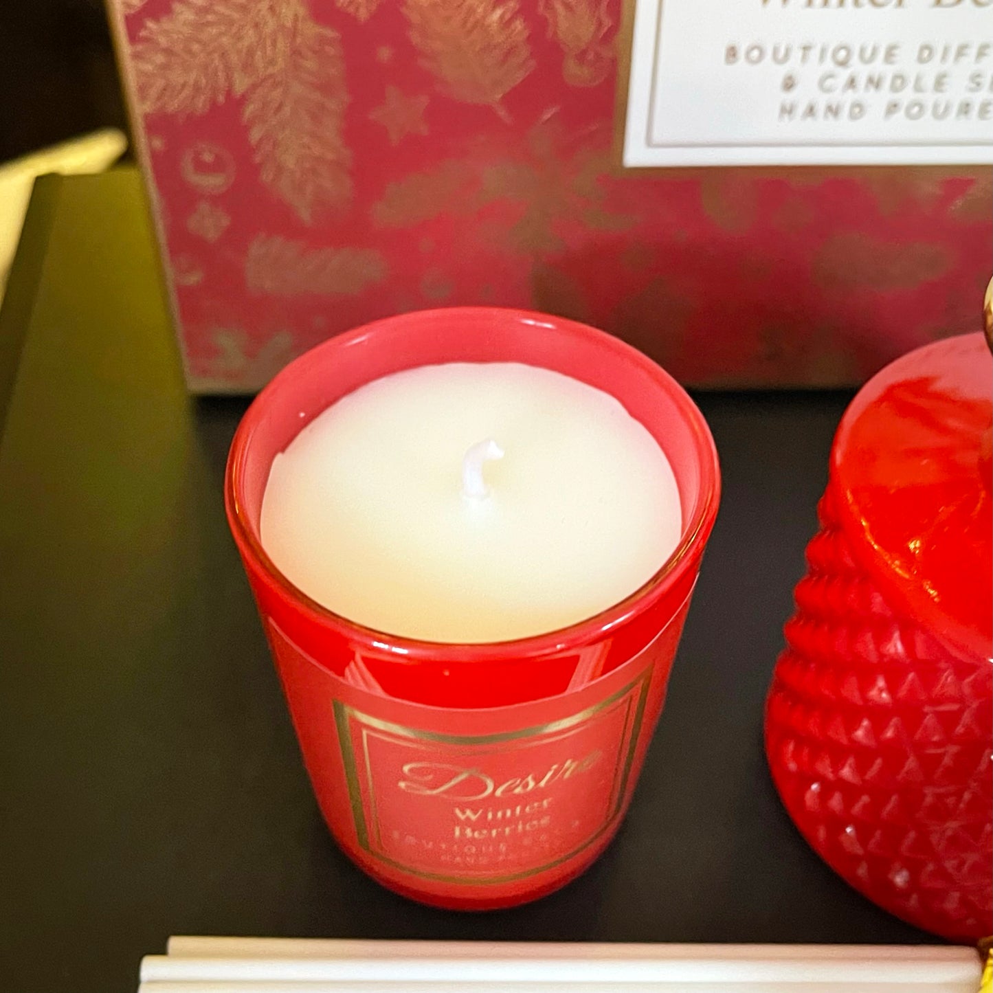 Winterbeeren-Weihnachtskerzen-Diffusor-Geschenkset