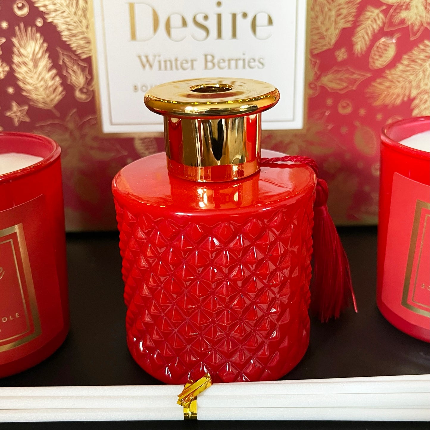 Winterbeeren-Weihnachtskerzen-Diffusor-Geschenkset