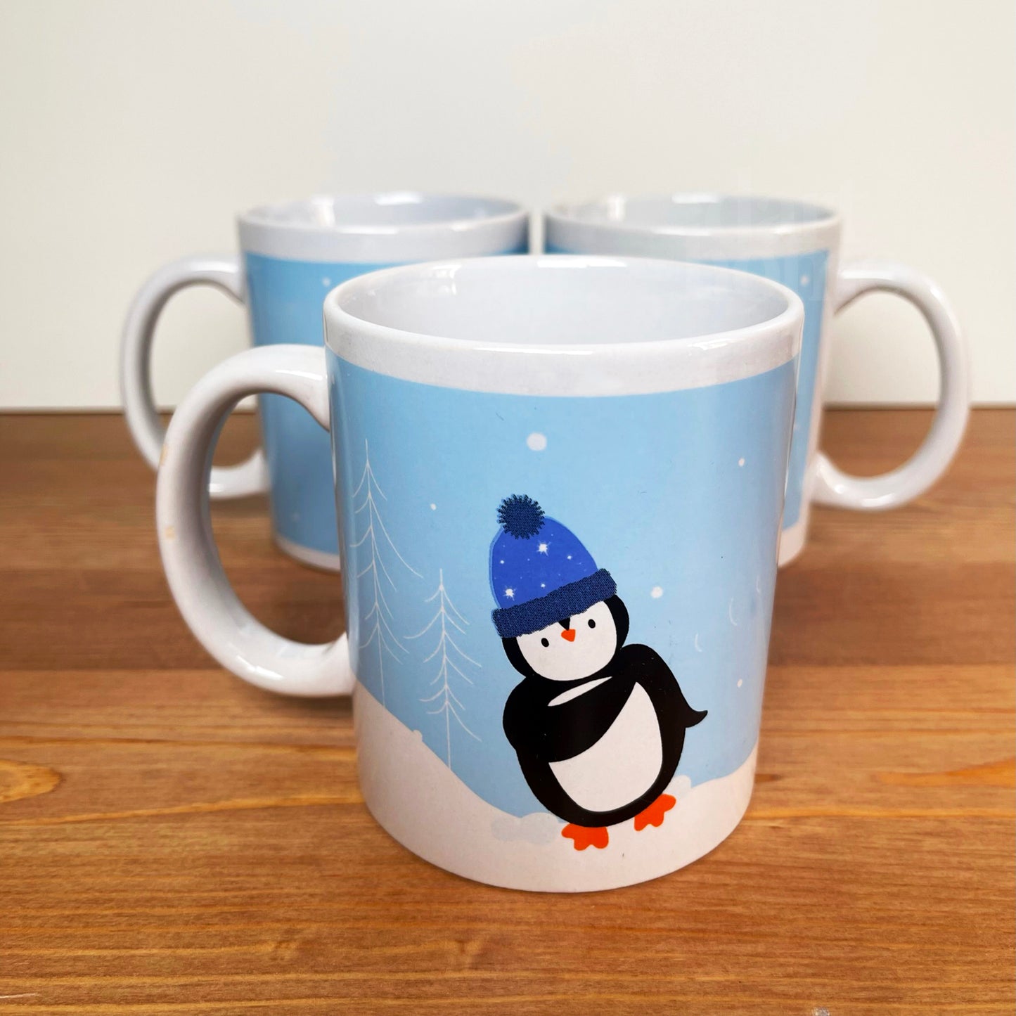 Pale Blue Christmas Mugs Assorted Set Of 3