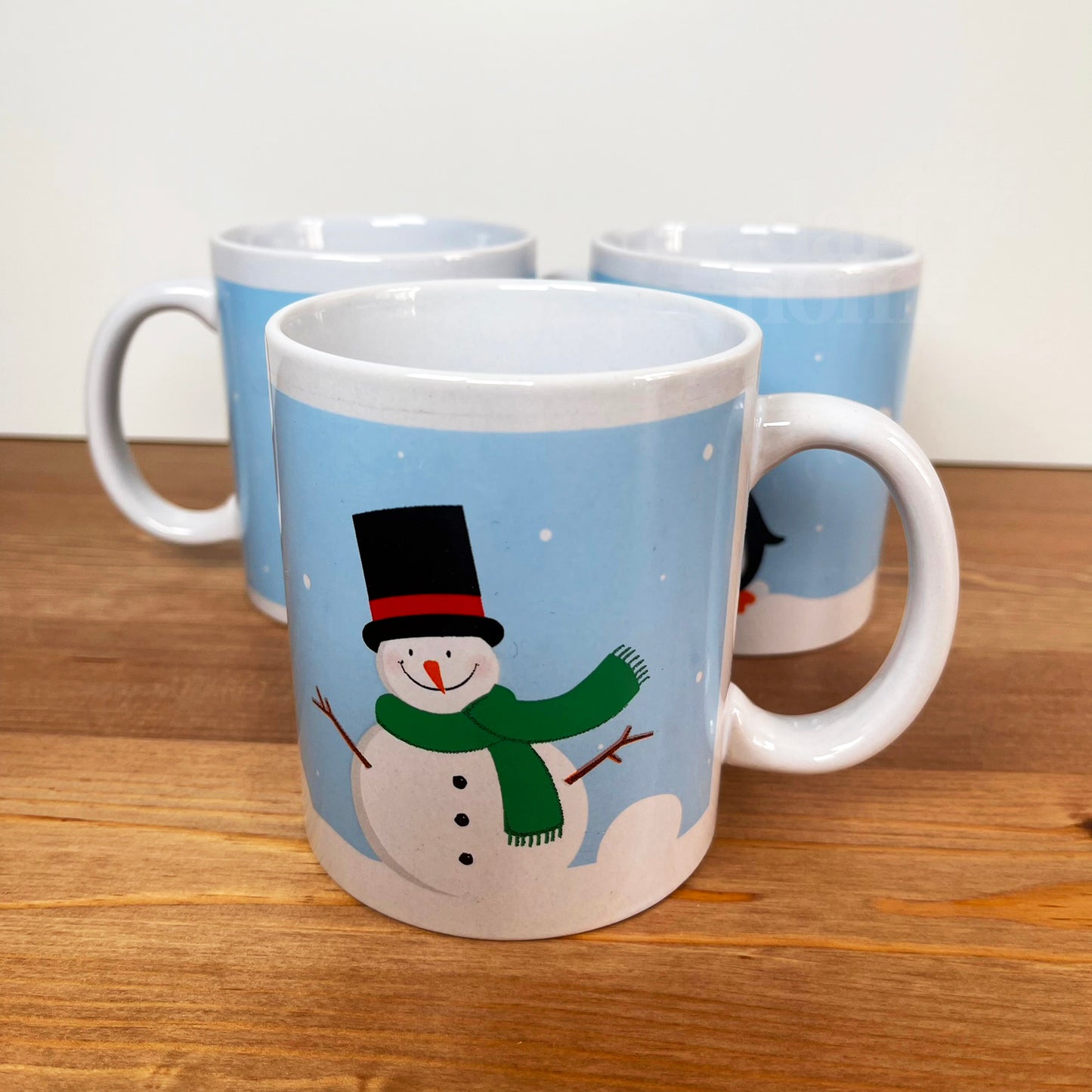 Pale Blue Christmas Mugs Assorted Set Of 3