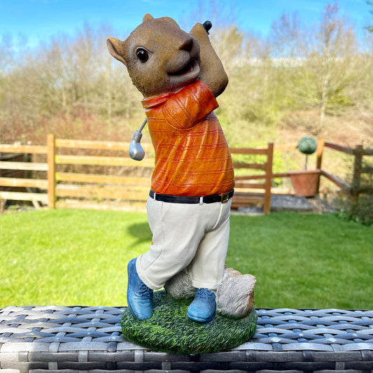 Novelty Resin Golfing Squirrel Ornament