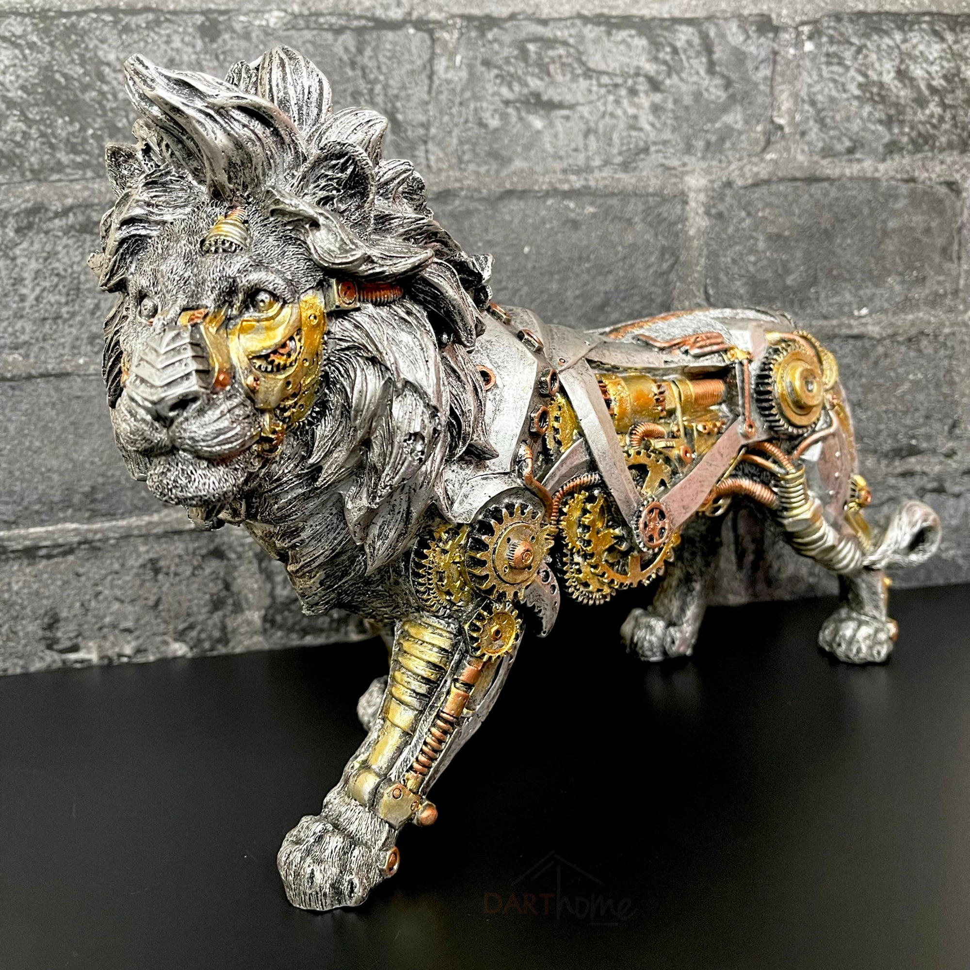 Silbernes Steampunk-Löwenornament
