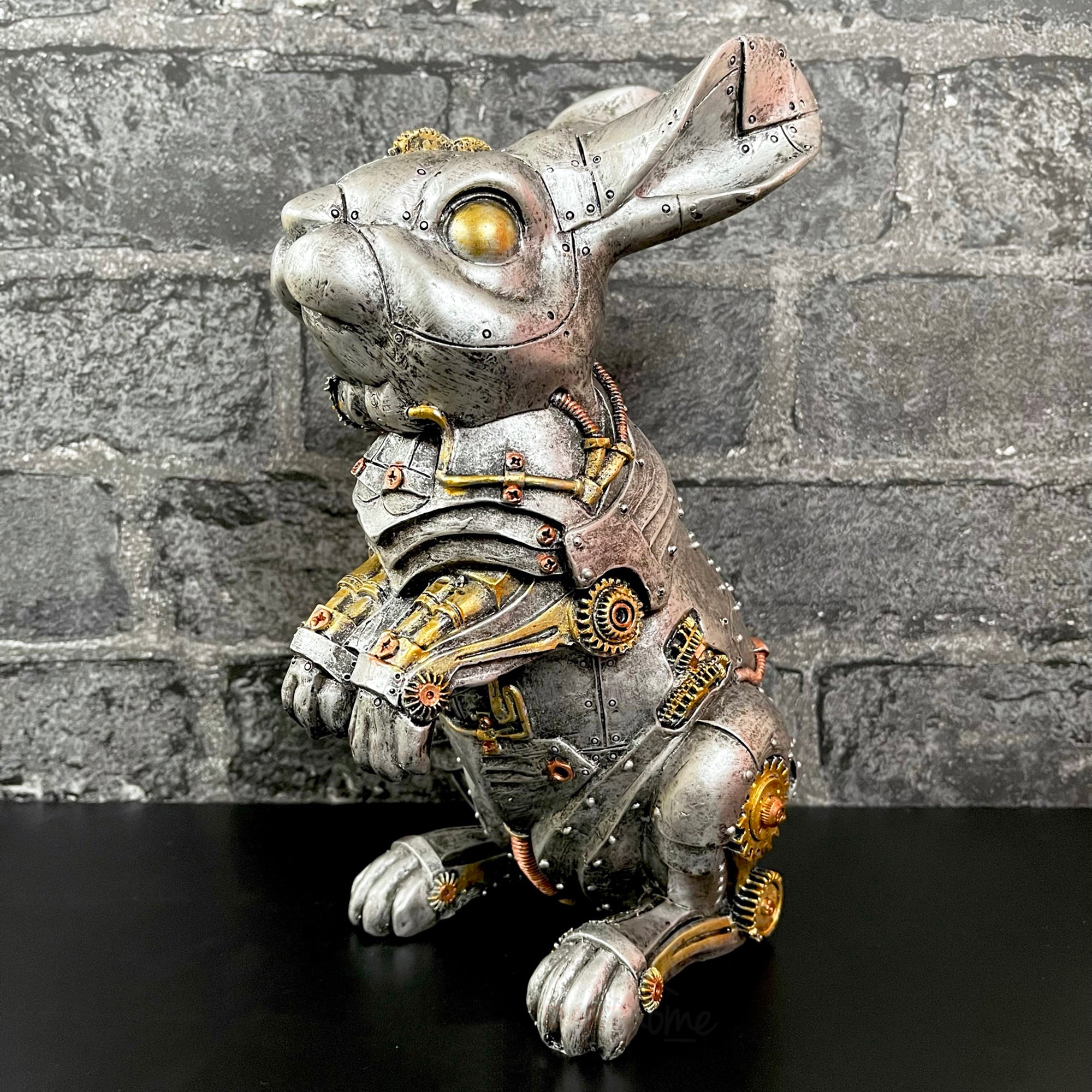 Silbernes Steampunk-Kaninchen-Ornament