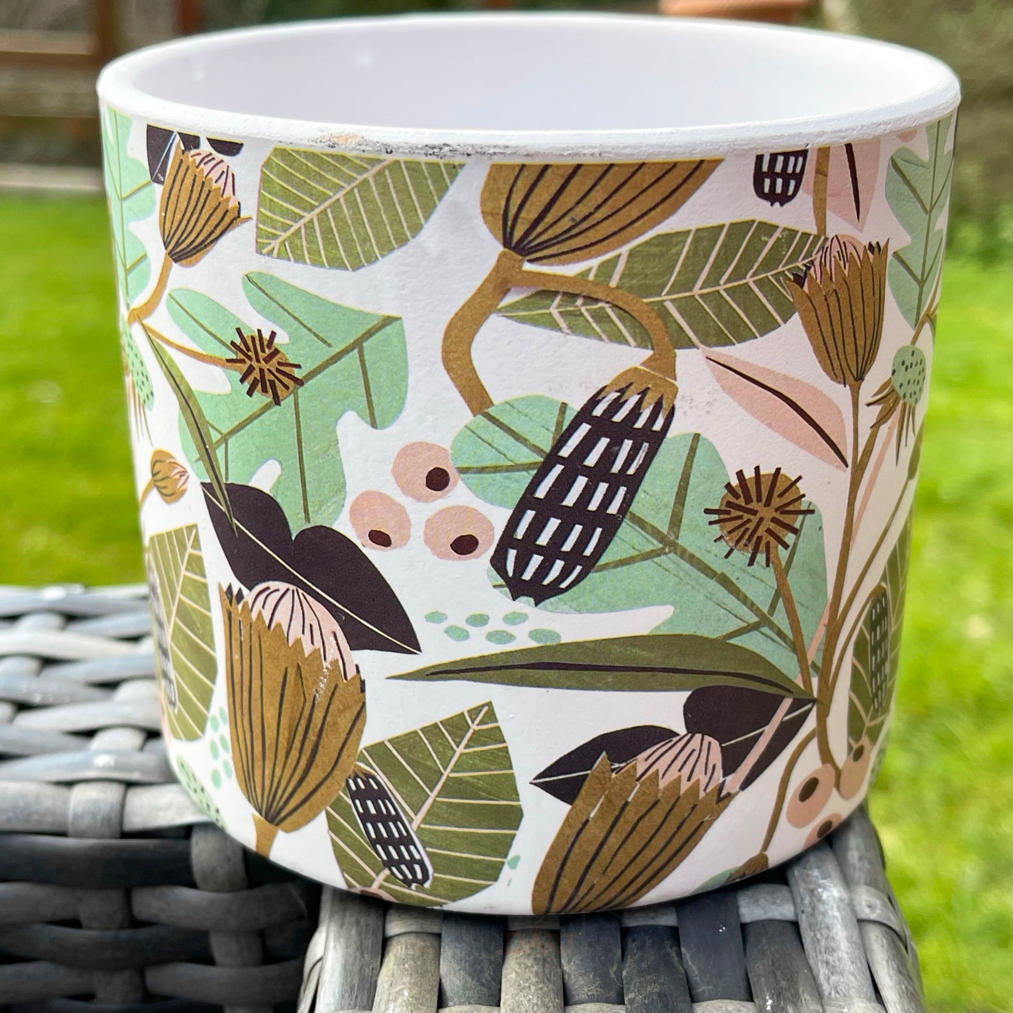 Ceramic Leaf Foliage Plant Pot Holder 10cm