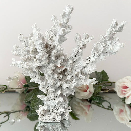 White Faux Lace Coral Sculpture 18cm