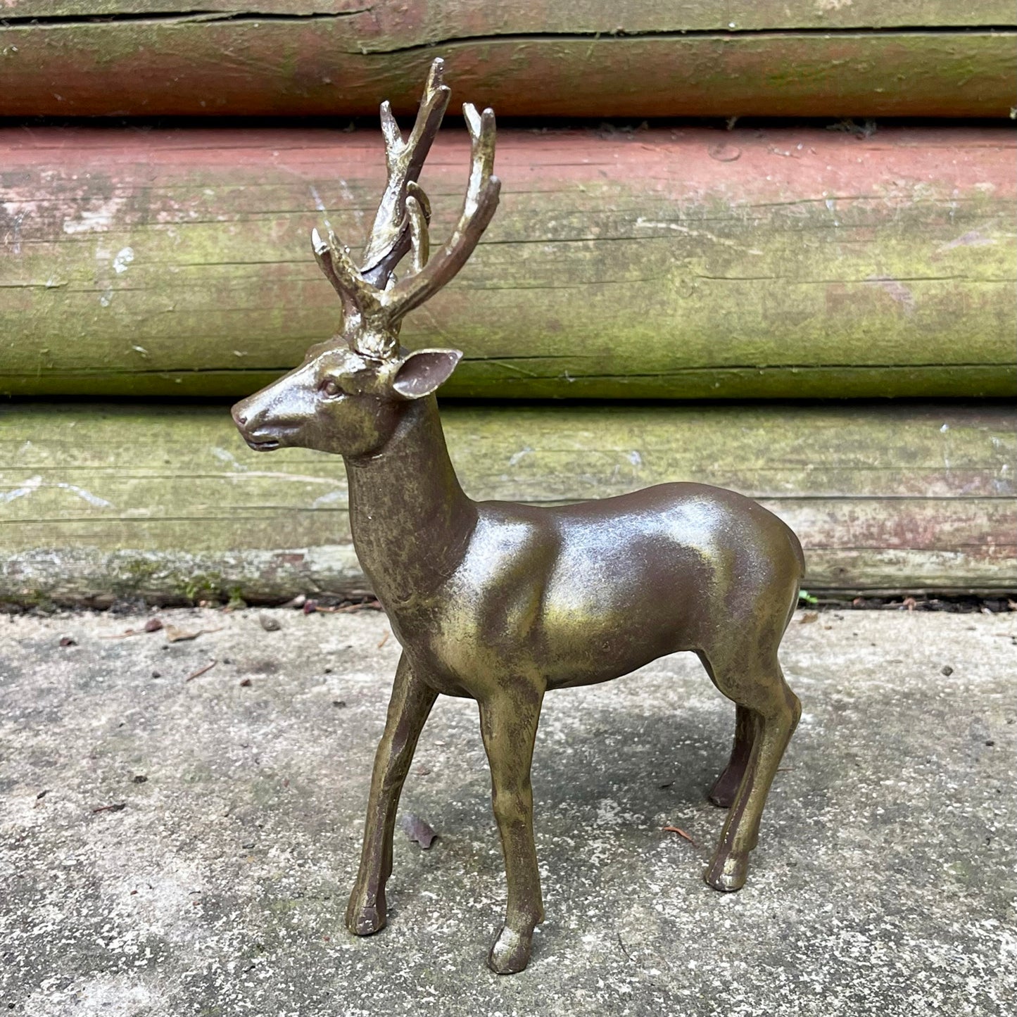 Antikgoldene Hirschornamente im 2er-Set