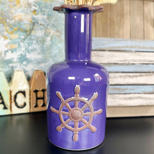 Purple Ships Wheel Vase