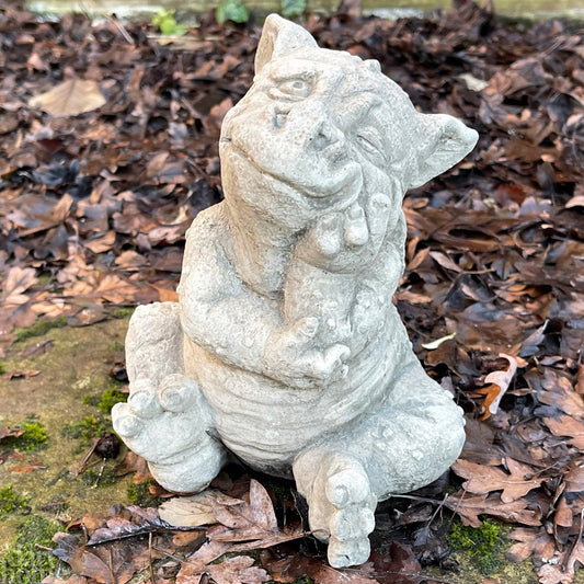 Stone Grumpy Dragon Sculpture