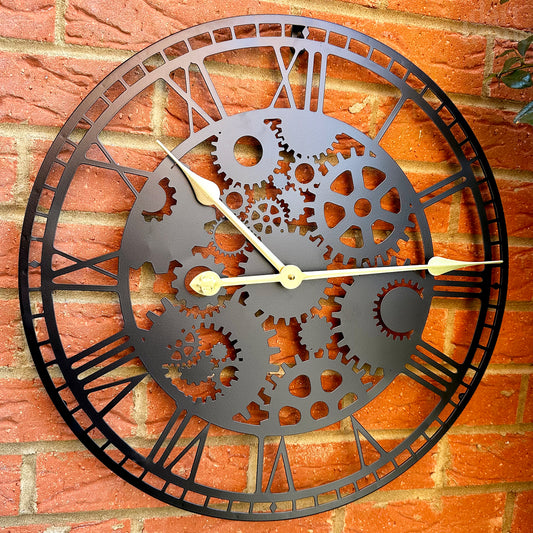 Mechanical Silhouette Outdoor Wall Clock