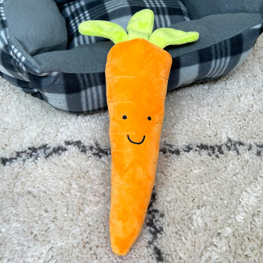 Soft Orange Carrot Squeaky Dog Toy