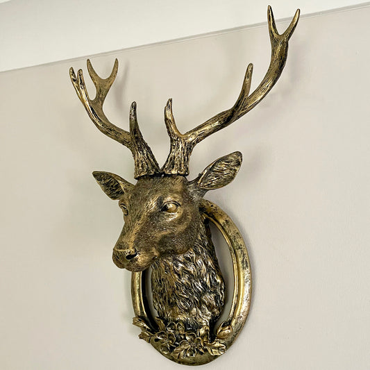 Antique Gold Stag Wall Head Large