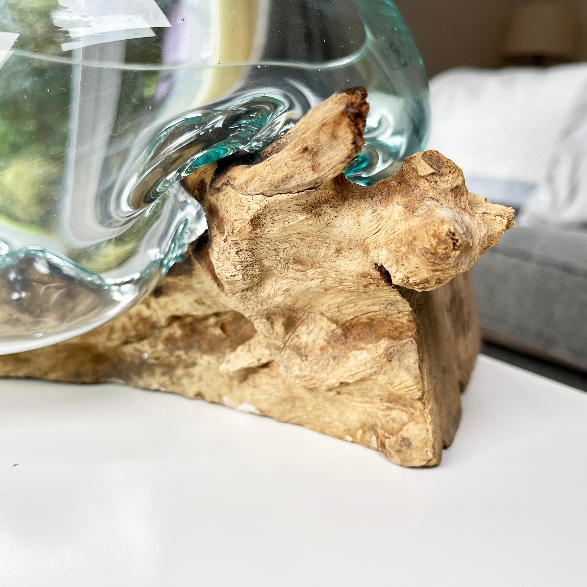 Molten 20cm Fruit Bowl On Teak Root Stand