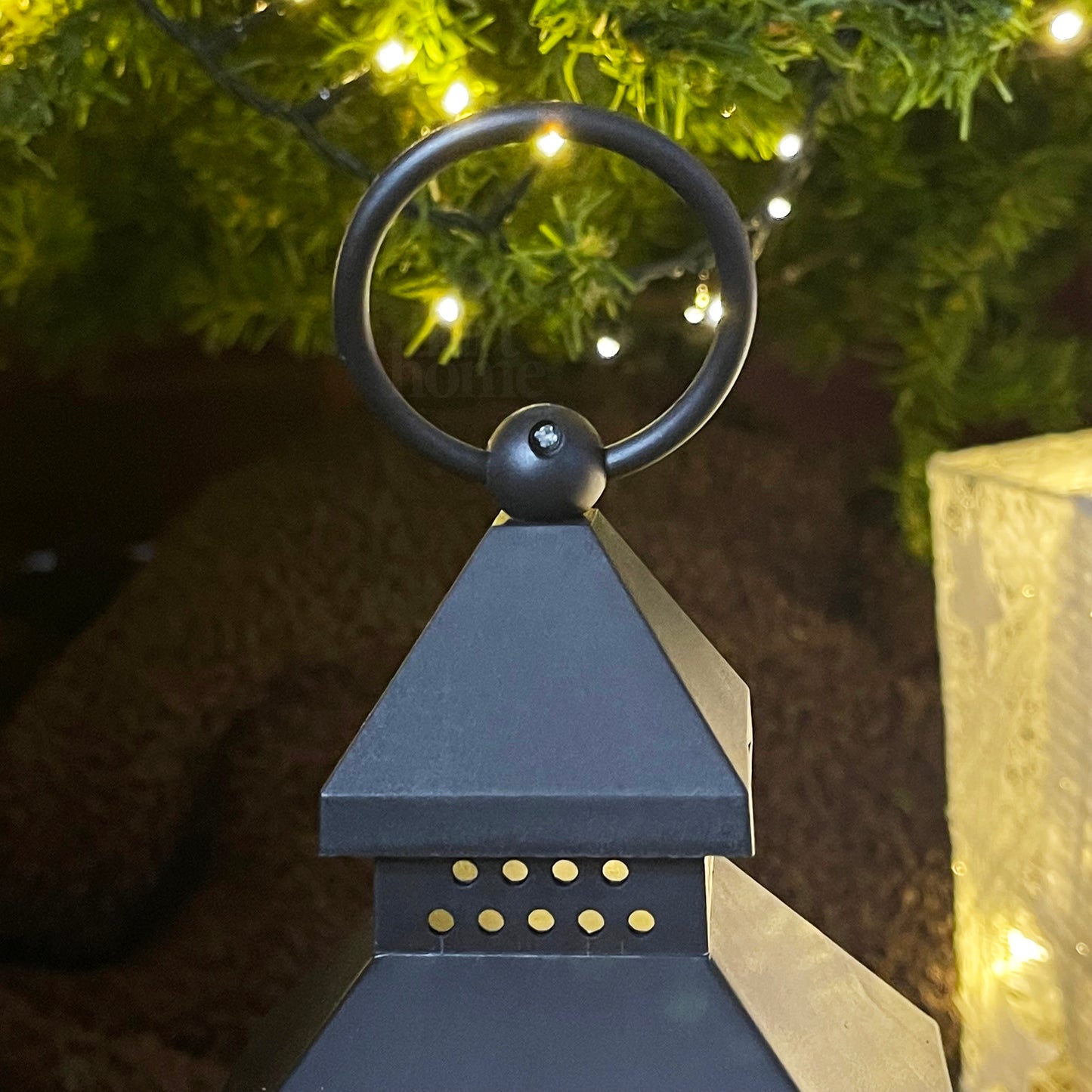 Black Snowman LED Christmas Lantern