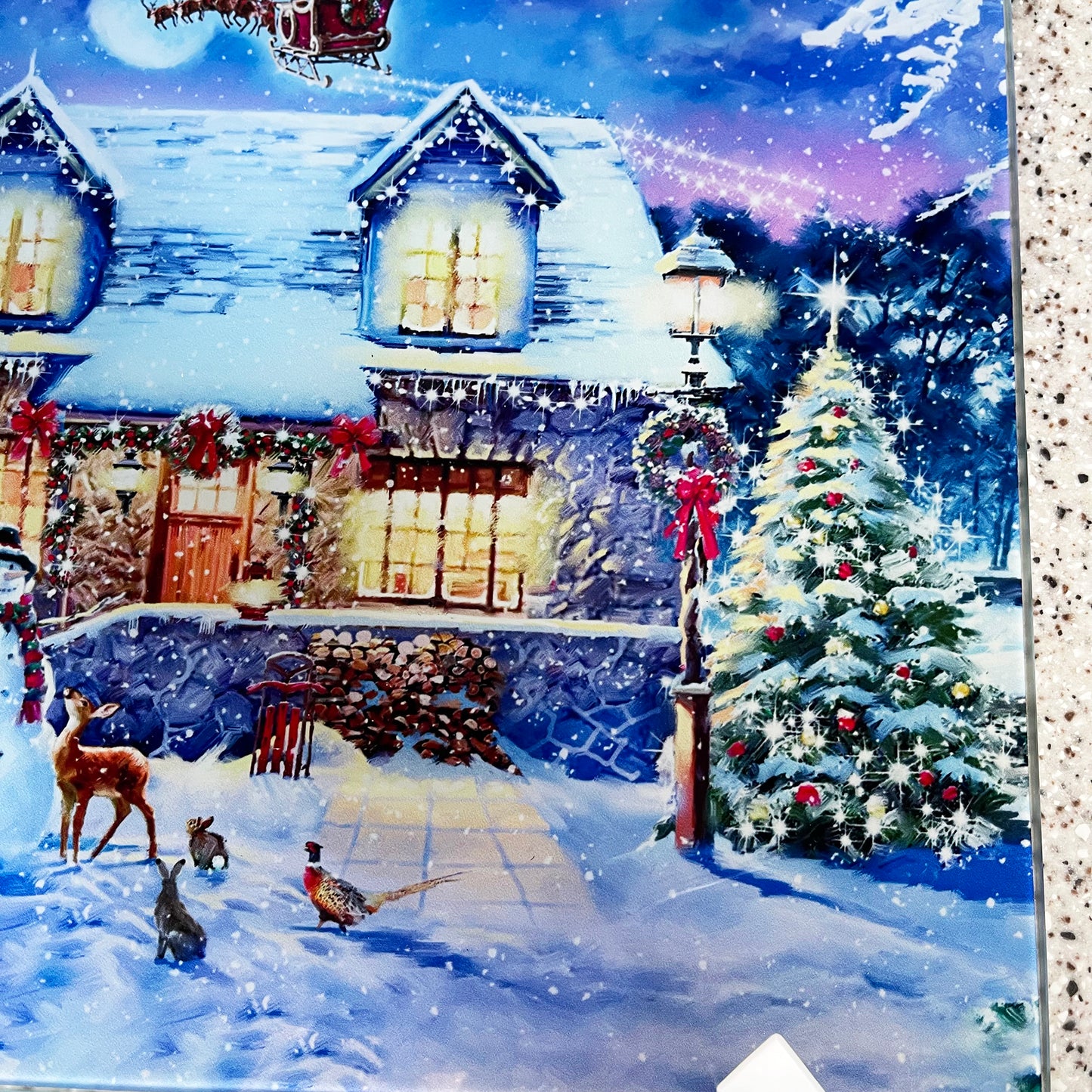 Magical Christmas Glass Chopping Board
