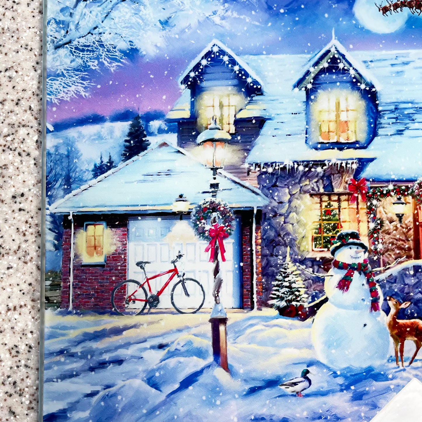 Magical Christmas Glass Chopping Board