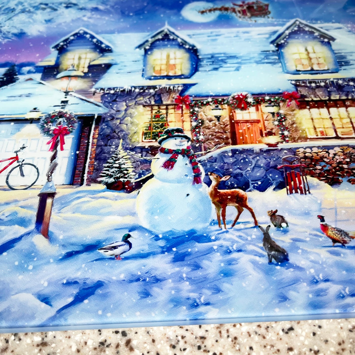 Magical Christmas Glass Chopping Board