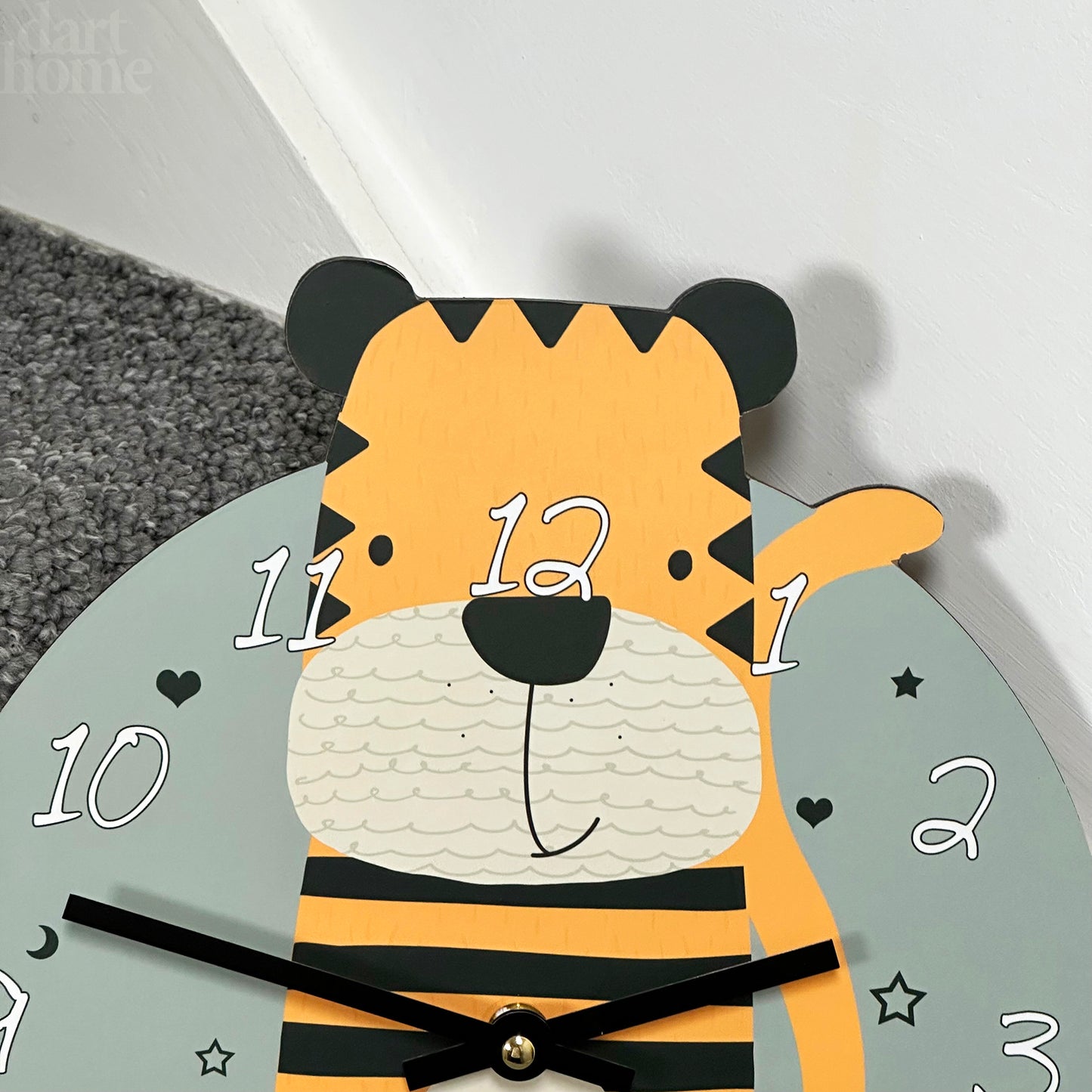 Round Tiger Childrens Wall Clock