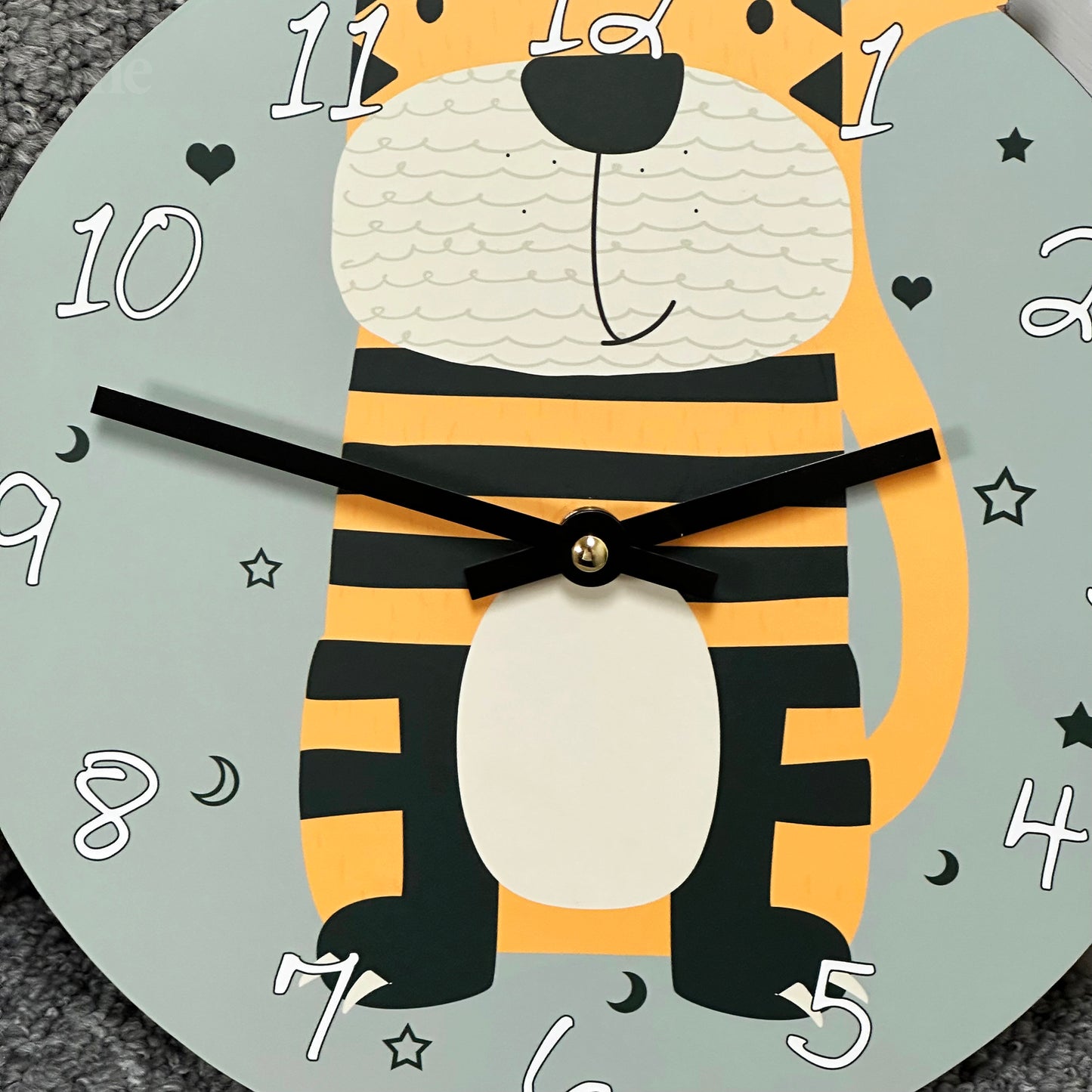 Round Tiger Childrens Wall Clock
