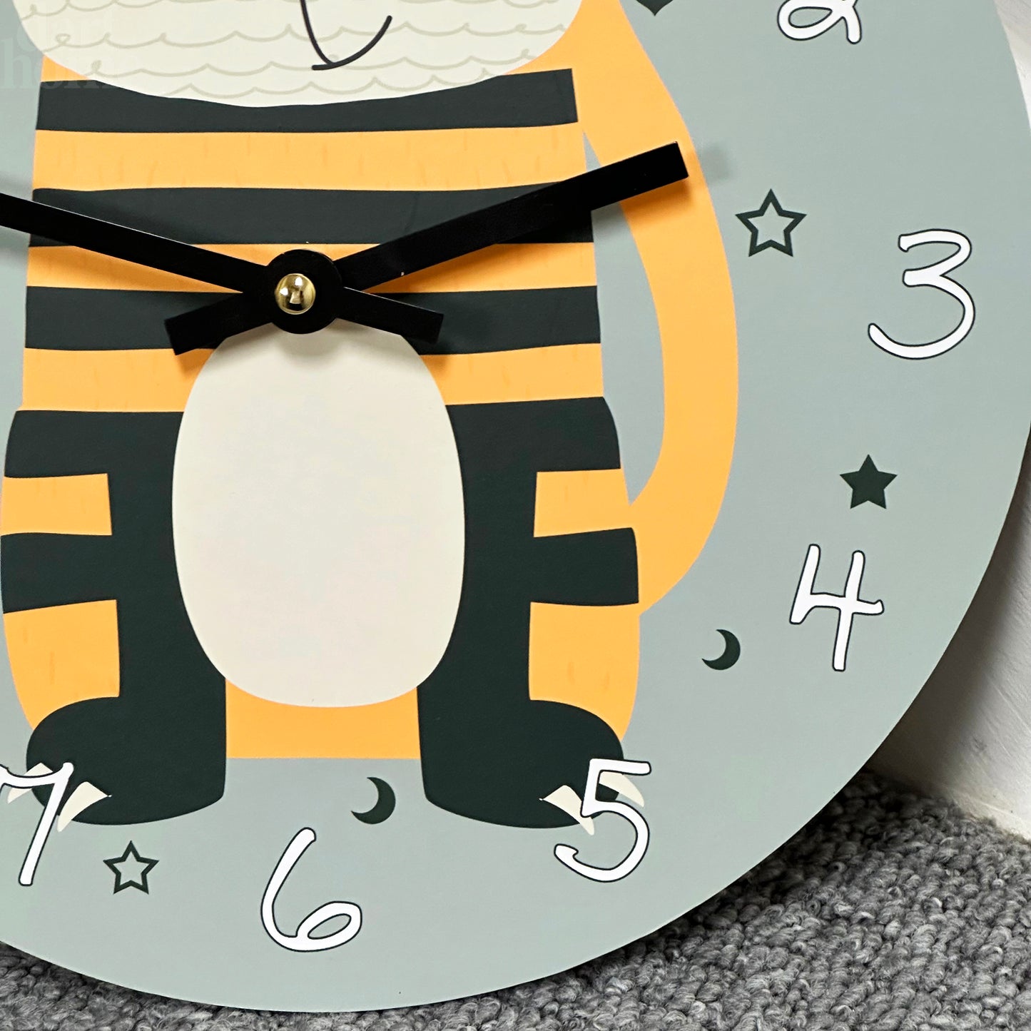 Round Tiger Childrens Wall Clock
