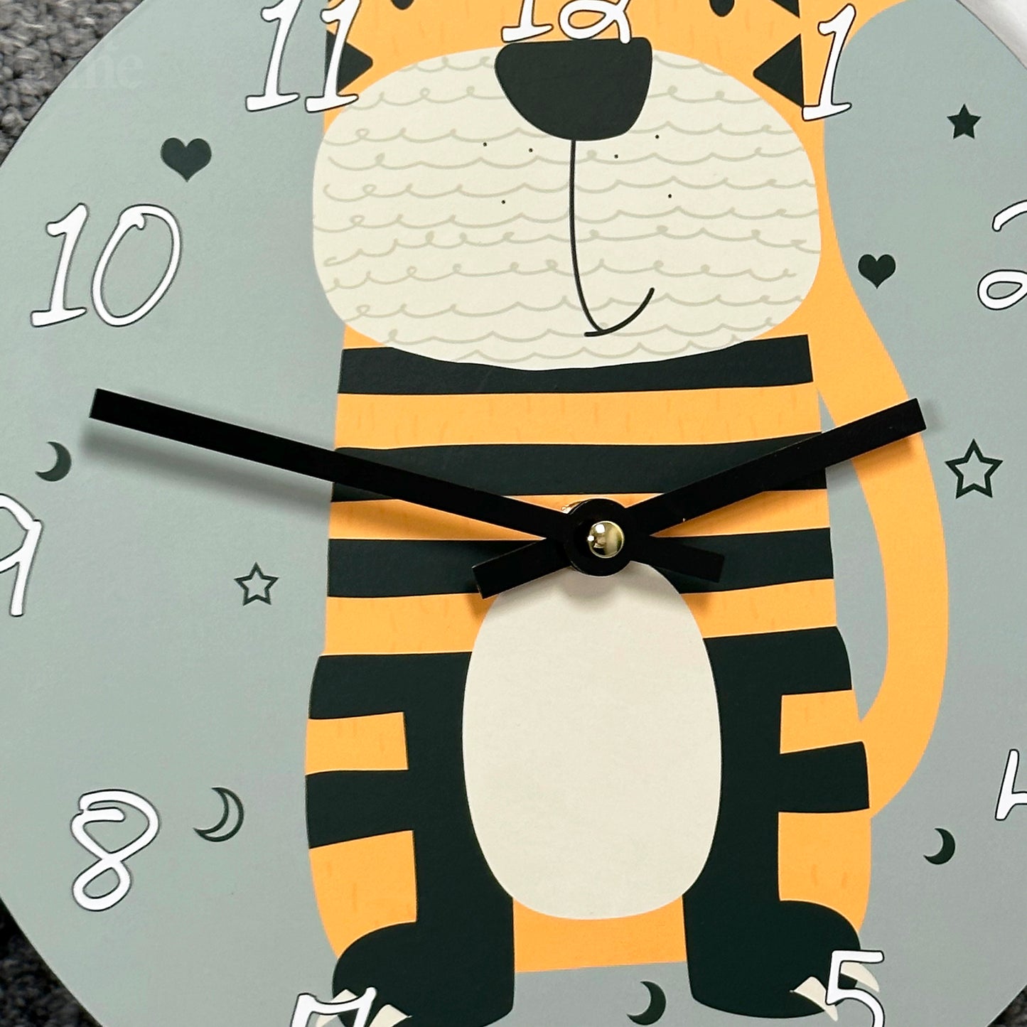 Round Tiger Childrens Wall Clock