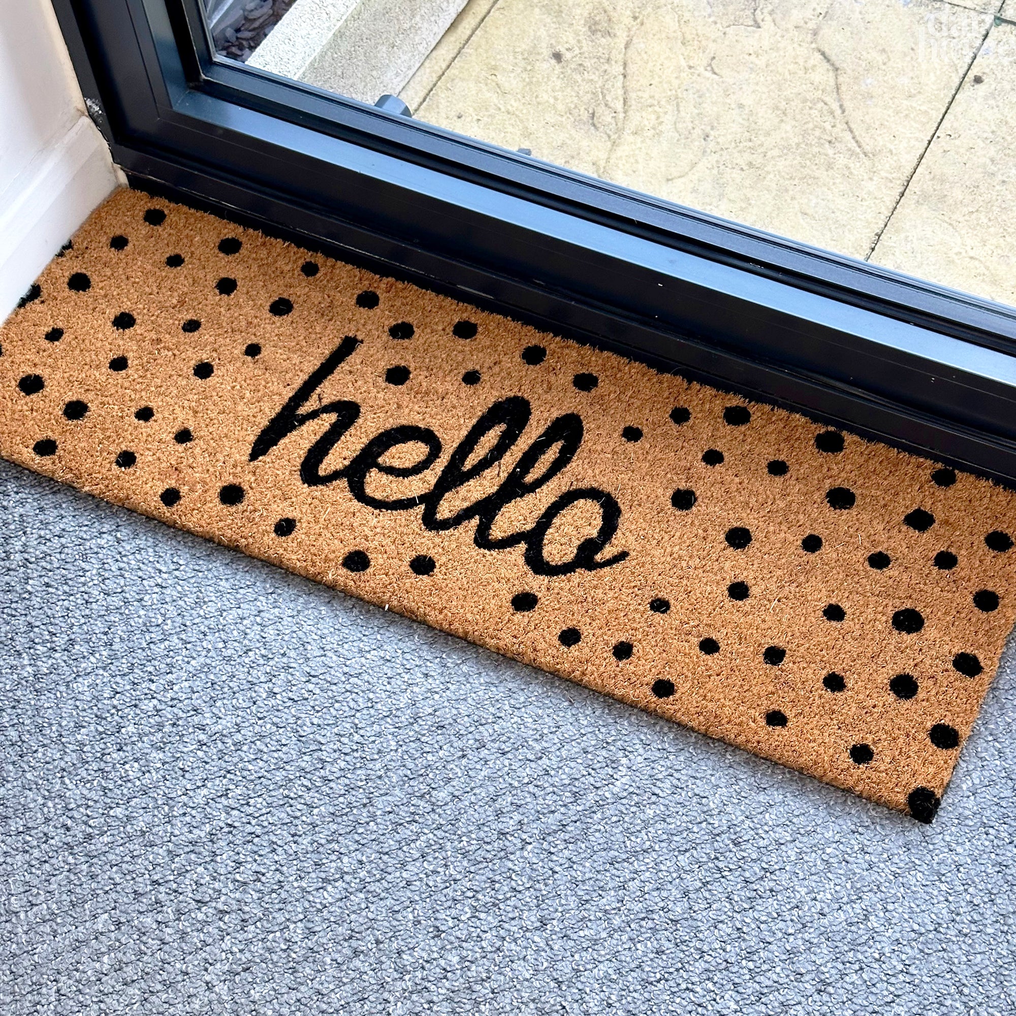 Polka Dot Hello Fußmatte 75x25cm